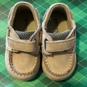SPERRY TOP-SIDER TAN VELCRO TODDLER SHOES SIZE 2M